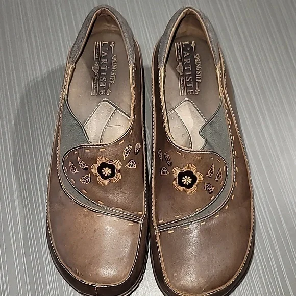 SPRING STEP L'ARTISTE Burbank Floral Leather Clog‎ Women's 38 (7.5) - Picture 5 of 10